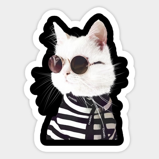 Fashion Cat Sticker by Ros Ruseva